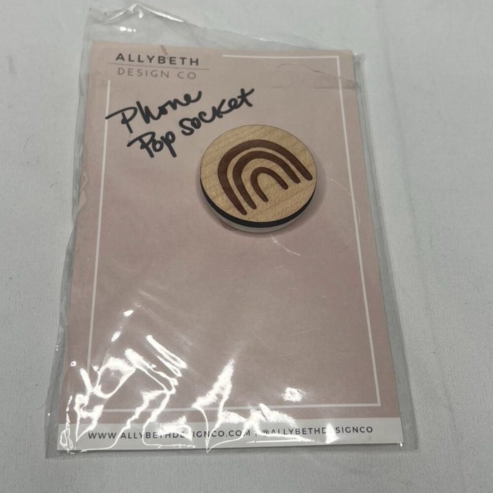 Rainbow phone grip, baltic birch engraved rainbow design